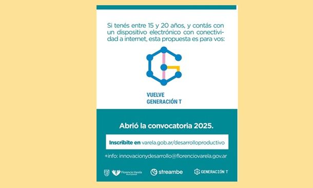 F. Varela – Cursos tecnológicos gratuitos para estudiantes de entre 15 y 20 años